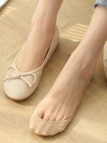 1/4/8 Pairs Ladies Cushioned Heel Hollow Elastic Band Silicone Non-Slip Ultra-Low Cut Boat Socks, No Show Socks, Suitable For Wearing High Heels Or Daily Life