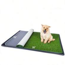 35.4 X 23.6 Potty System - Dog Artificial Grass Pad With Tray For Puppy Potty Training, Washable Pee Pad, Ideal For Small & Medium Dogs, Indoor/Outdoor Use - 1 - 查看 1