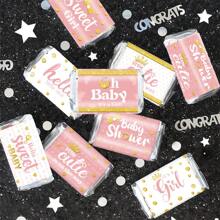 (5 Sheets/Pack)Pink Mini Candy Bar Wrapper Stickers - Personalized Baby Shower Party Favors - Mini Chocolate Bar Labels For Girl's Shower Decor - Multicolor - View 6