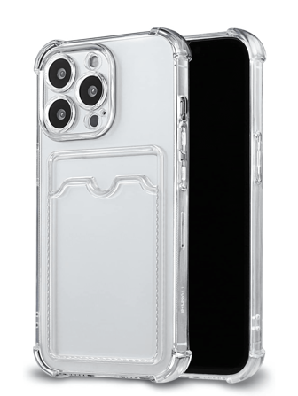 透明卡槽支架手机壳适用于 Galaxy Mi Redmi Honor OPPO Realme Vivo Infinix Tecnoo，透明钱包硅胶防震后盖防水防摔防刮