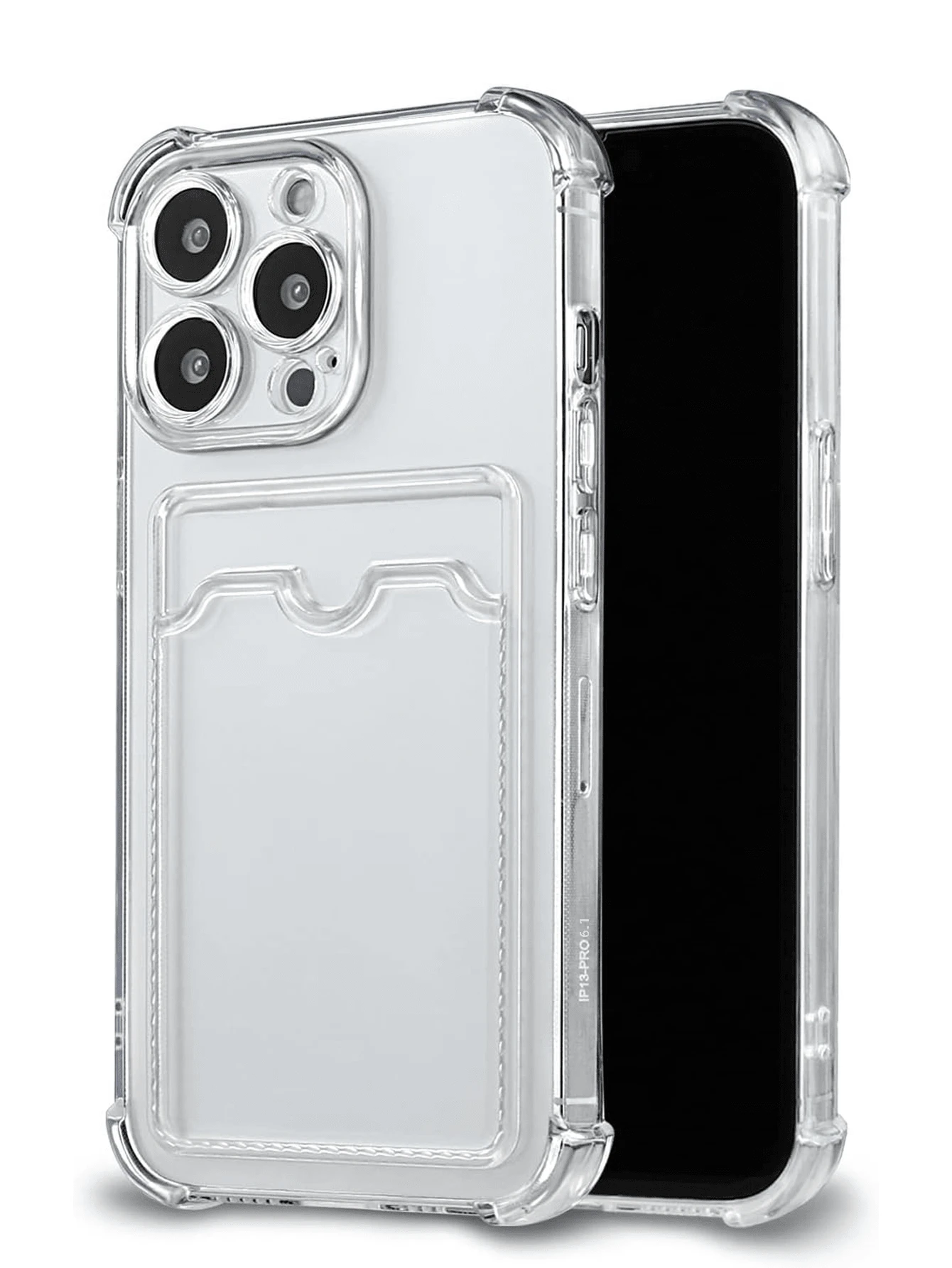 透明卡槽支架手机壳适用于 Galaxy Mi Redmi Honor OPPO Realme Vivo Infinix Tecnoo，透明钱包硅胶防震后盖防水防摔防刮