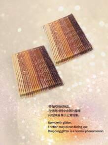 48个闪亮发夹，渐变色金属发夹，百搭弧形发夹，适合刘海、层次感发型，女士适用，发饰，发夹爪夹，学习用品，新年，发卡，头部饰品，发夹，夏季，假期，旅行，节日，生日 - 黃咖漸變 - 查看 6