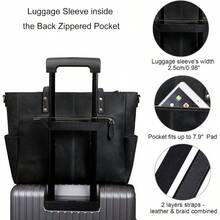 Genuine Leather Tote Bag For Women Large Shoulder Purses Work Handbags With Crossbody Strap Vintage