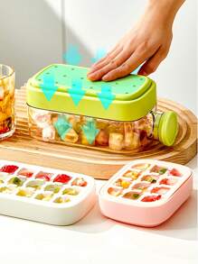 酷炫免接触冰块模具，带盖压冰神器，制冰器，吸管两用冰水瓶，夏季水瓶，夏季冰格和冰桶，夏季厨房配件，冰淇淋储存解决方案