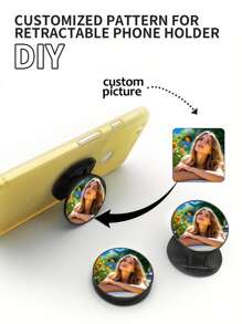 Soporte de teléfono plegable y telescópico con personalización de patrón y foto, regalo de cumpleaños, regalo festivo, regalo del Día de San Valentín