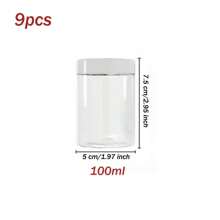 9pcs 5cm Diameter Plastic Storage Jars With Lids, Paintpot, Cream, Mask Bottles, Eye Cream, Face Cream Bottles, PET Wide Mouth Transparent Sample Containers, Cosmetic Packaging Bottles - White - View 14