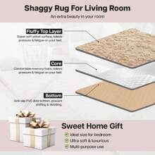 Homeware Rugs Living Room Black Fluffy Rug - Area Rugs For Bedroom Large Modern Shaggy Rug Super Soft Non Slip Thick Pile - Camel - View 5