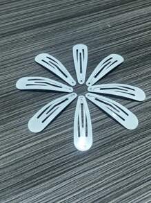 10-100个/批白色简约金属Bb发夹5厘米适合日常佩戴节日休闲、发饰、发夹发夹爪夹发夹、学校用品 - 白色 - 查看 1