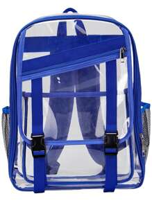 Flip Cover Transparent Oversized Backpack, PVC Transparent Backpack For Men, Students Sports Venue Summer Bag - Multicolor - View 14