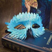 1pc Masquerade Party PU Bird Beak Feather Mask, Colorful Face Veil, Halloween Costume Party Stage Performance Decoration - Multicolor - View 5