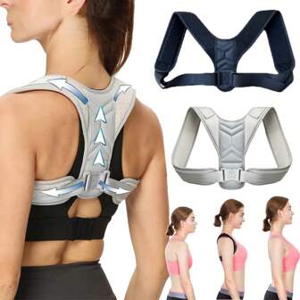 1pc Back Posture Corrector Brace For Women And Men, Fully Adjustable Full Back Support