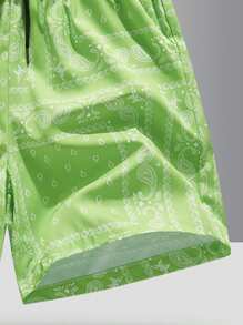 Sunga de Banho de Secagem Rápida com Estampa Floral Masculina - Shorts de Praia Casuais de Poliéster com Bolsos e Cordão na Cintura, Adequado para Verão, Piscina e Atividades ao Ar Livre