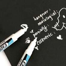 White Marker, Pen Tip (0.7mm, 1mm, 2.5mm), Deep Hole Waterproof MarkerCarpenter's Marker, Perfect For Carpenters, Architects, Builders, Glass, Tires, Notebooks And Art Projects