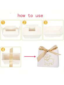 5/10 件优雅绵羊主题开斋节糖果盒，带丝带纸质礼品容器，适合斋月期间的 Kareem，非常适合穆斯林伊斯兰节日宰牲节、派对礼物和家居装饰