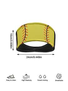 1pc Custom Text/LOGO Personalized Sports Women's Headband, Colorful Stripes Softball Shape Design Non-Slip Headband Hair Accessories - Women's Fashion Sports Headband, Soft Fabric Elastic Headband, Hair Accessories For Women Who Love Sports, Yoga And Running