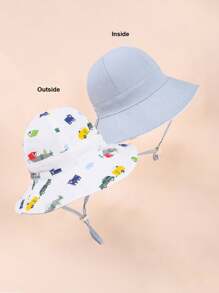 1pc New High-Quality Kids Reversible Car Printed Bucket Hat, Unisex Sun Hat For Spring, Summer, Autumn, Daily Wear, Sun Protection