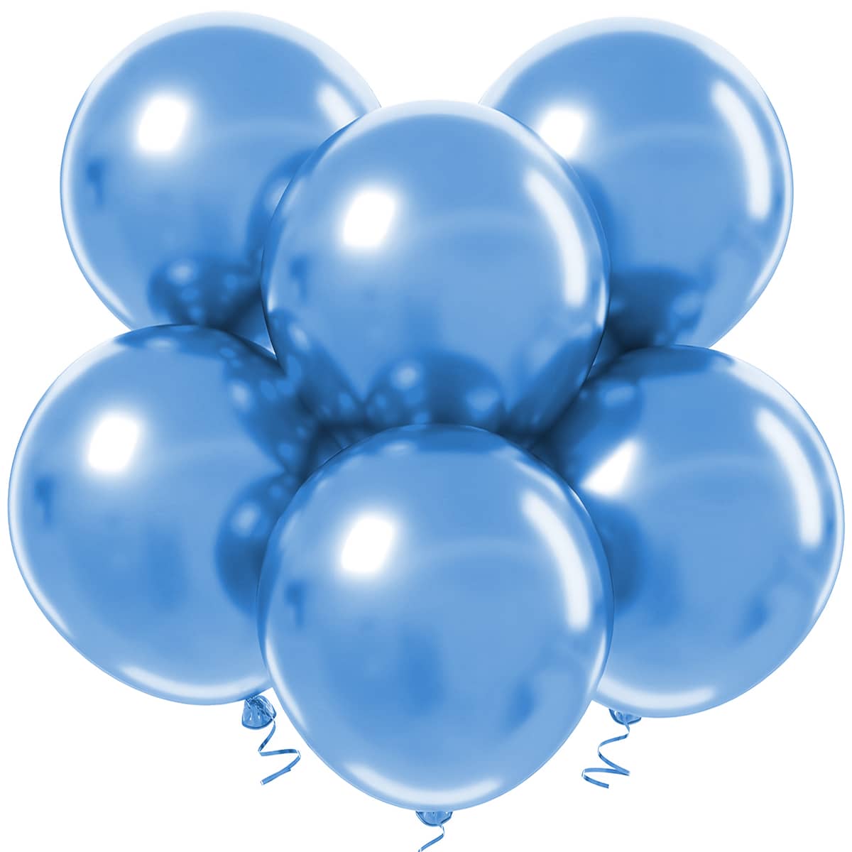 12 Large Chrome Metallic Balloon Balloons 16 Inches Large Round Balloons Premium Birthday Party Decoration - Blue - View 1
