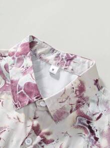 男士简约正面纽扣全印花短袖休闲衬衫 - 彩色 - 查看 3