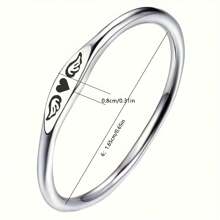 Memorial Rings For Women, Stainless Steel Jewelry, Tiny Heart With Wings Angel Ring,Stackable Personalized Gift Jewelry,Sympathy Memorial Jewelry For Loss Of Loved One Memorial - Tiny Heart With Wings Ring, Missing You Always I'll Hold You In My Heart Rings Lost Loved One Loss Miscarriage Memorial Jewelry Gift
