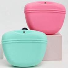 1 pieza Bolsa de entrenamiento para mascotas, fácil de llevar, de material de silicona, bolsa portátil para premios de entrenamiento para perros, bolsa para bocadillos de mascotas