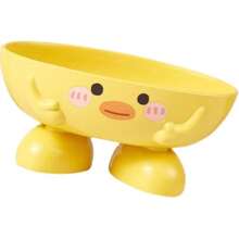 可爱小黄鸭香皂盒，便携式自排水架，带排水孔，稳定鸭子托盘，适用于淋浴间、浴室浴缸返校