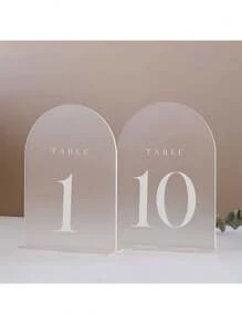 20 piezas de Tarjetas de mesa de recepción de boda en forma de arco, fáciles de ensamblar. Platos de número de mesa Alex portátiles y con escarcha, adecuados como decoración de escritorio para bodas, fiestas, aniversarios, cumpleaños, graduaciones, fiestas de soltera, verano, playas, regreso a la escuela y decoración de habitaciones. - Multicolor - Ver 11