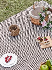 1pc Plaid Printed Picnic Blanket Tablecloth, Outdoor Picnic Supplies Decor