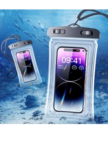 1 件/2 件防水手机袋，3D 设计，厚壳友好，透明塑料干燥袋，适用于 8 英寸智能手机，带颈带，适用于海滩、游轮和旅行防水手机袋