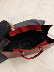 Fashion Crocodile Print Four Seasons Joker Travel Shopping Bag Oversized Handbag - Đỏ - Xem 7