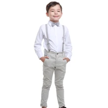 Children's Formal Clothing Set For Weddings, Parties And Christenings In Lead Gray And Light Gray - Màu Xám nhạt - Xem 5