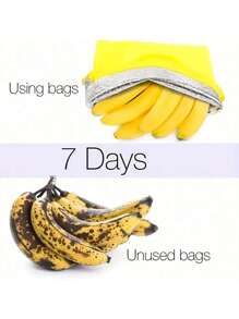 1 Piece Of Yellow Banana Storage Bag, Fruit And Vegetable Freshness Bag, Anti-Ripening, Banana Freshness Bag, Light And Convenient, Washable, Durable, Kitchen Supplies, Thanksgiving Day Gift, Harvest Festival, Family Dinner - Yellow - View 2