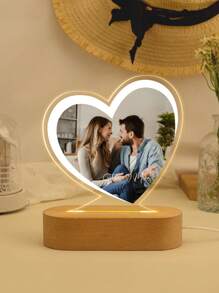 Custom Heart-Shaped Night Light With Photo & Text - USB Powered, Personalized Romantic Gift For Couples, Ideal For Anniversaries, Valentine's Day, Birthdays - Heartfelt Memorial Keepsake,Fathers Day Gifts - Multicolor - View 3