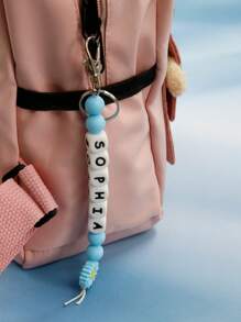 LICVIC Customized Keychain, Personalized Daisy Silicone Bead Pendant, Keychain With Beaded Letters, Backpack, Handbag Charms, Unisex Keychain, Gift For Friends, Family, Students, Mothers, Unique Back To School Gift, Aesthetic, Thoughtful Gift, Graduation Gift - Style a - View 6
