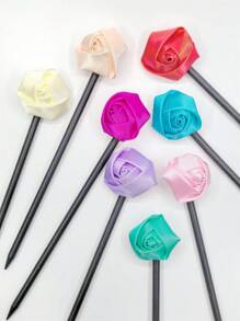 8pcs Flower Print Elegant Wooden Hair Clip, Versatile Rose Decor Hair Accessories For Women, Fashion & Simple, Suitable For Parties, Holidays, Gifts