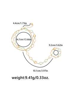 1 pieza Brazalete de mitones con cadena dorada simple, brazalete de mitones con cadena con flor y strass, moda para el verano, la playa y las vacaciones, regalo perfecto para uso diario, cumpleaños y fiestas