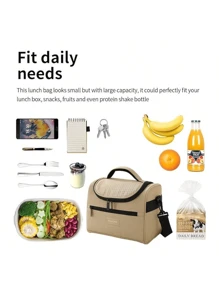 Portable Insulated Lunch Bag, Thickened Aluminum Foil Lunch Bag, Large Capacity Handheld Picnic Bag, Heat And Cold Insulation Ice Bag, Oxford Cloth Insulation Bag, Thickened PEVA Ice Bag, Suitable For Adult Office Lunch Bag