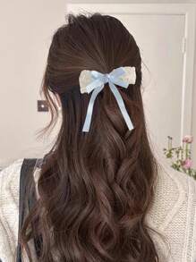 4 Stücke/2 Stücke Haarspangen mit Spitze-Schleifen, süße, niedliche Haarclips mit Schmetterling aus Spitze, Ballerinaart Mädchen Haarclips, vielseitige ästhetische Haarklammern, Haarklauenclips