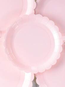 7/9 Inch Light Pink Flower Petal Disposable Paper Plates, Party Supplies, Disposable Party Plates, Birthday Party Celebration, Gift Party Decoration