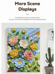 [Vibrant Flowers DIY Painting Kit] 16x20 Inch Vibrant Flowers Design DIY Digital Painting Kit (Adults) - Oil Painting Acrylic Painting Kit, Pre-Printed, With Wooden Frame Art Gift For Home Wall Decoration And Relaxation School Supplies,Back To School