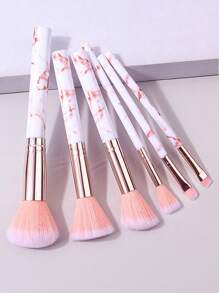 6支大理石纹化妆刷套装，适用于面部轮廓修饰、腮红、眼影等，化妆刷套装，化妆刷组合，化妆刷套装，全套化妆工具，化妆刷套装，全套化妆工具，化妆刷套装，化妆刷礼盒套装 - 粉色 - 查看 2