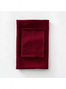 2pcs Set: Simple Tube Cap Hijab + Lightweight Chiffon Scarf Hijab Set, Suitable For Daily Use - Burgundy - View 1