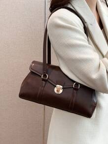 高端品质，小众个性化时尚手提包，最新款女士时尚手提包，复古通勤包，购物礼品，防水，防盗，可扩展，多功能，高级单肩包 - 咖啡棕 - 查看 7