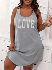 Camisola Folgada Casual e Confortável com Estampa Floral e Decote Redondo Sem Mangas, Tamanhos Grandes para Mulheres