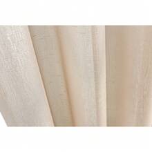 1 Piece Geometrically Embroidered Sheer Curtain, Modern Abstract Lines Eyelet Voile Curtain, 140 X 290 Cm - 咖色 - 查看 3
