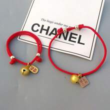 1 件宠物铃铛，中式小型犬铃铛项圈，猫铃铛项链饰品，轻巧可爱的铃铛设计可调节，适合小型犬、猫、宠物用品