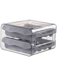 Organizador de almacenamiento de huevos con cajón de 2 capas, set de almacenamiento de huevos apilable de PET: apilable, de doble capa para máxima capacidad, soporte de huevos de plástico transparente ¡para tu refrigerador! Para uso en la cocina, para el Día de Pascua, bandejas de almacenamiento de huevos