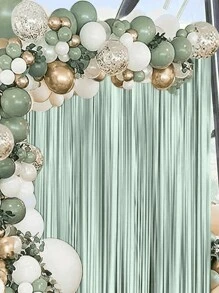 1 件 1*2 米鼠尾草绿色雨帘背景道具，派对装饰，适用于万圣节、婚礼、周年纪念、毕业典礼、生日、节日庆祝，室内和室外礼物，生日装饰，派对装饰，单身派对，夏季海滩，返校学校用品，房间装饰