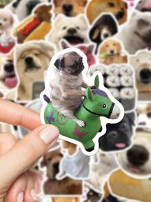 50 piezas de divertidos pegatinas de perros meme PVC como regalo, decoración de dibujos animados, scrapbook, laptop, equipaje, guitarra, vaso de agua, estuche de teléfono DIY, útiles escolares, de vuelta a la escuela