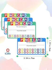 Set de 50 tarjetas de motivación con perforador, tarjetas de recompensa por disciplina y comportamiento, adecuadas para el aula, estudiantes, hogar, con diversos diseños de tarjetas de ánimo lindas