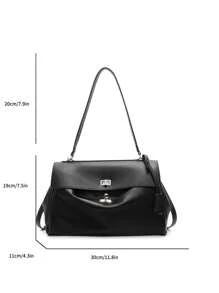 Solid Color Fashionable PU Leather Women's Crossbody Bag, Versatile & Spacious Shoulder Bag, Minimalist & Elegant Design Suitable For Office Ladies, University Students, Career Women, Business Trips, Parties, Outdoor Activities, Birthday Gifts